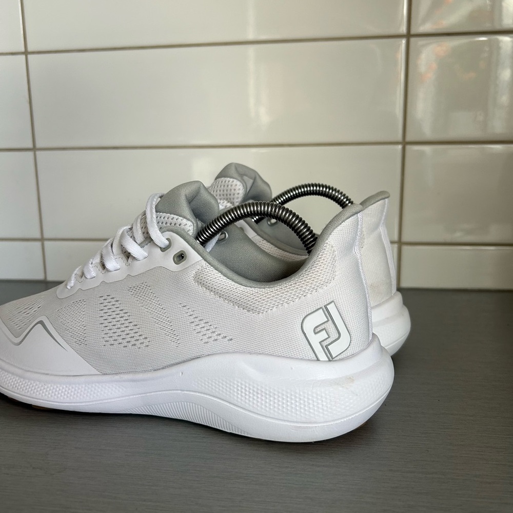 Footjoy FJ Flex Spikeless Golf White Athletic Sneakers - Picture 2 of 7